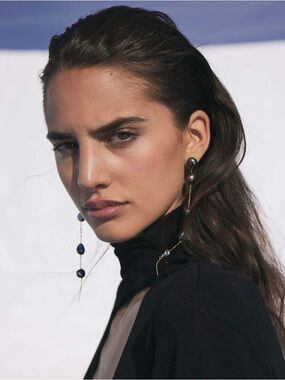 NWT cult gaia black pearl Atum drop earrings